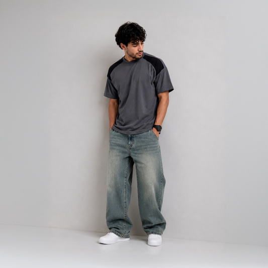 MIDNIGHT PANEL GREY T-SHIRT